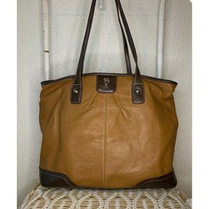 Tignanello Brown-Dark Brown Double Handle Pebbled